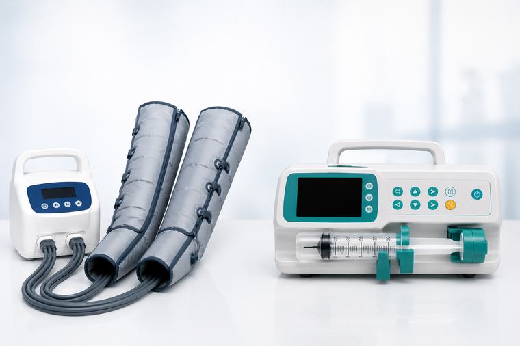 DVT pump and syringe pump for home patient care